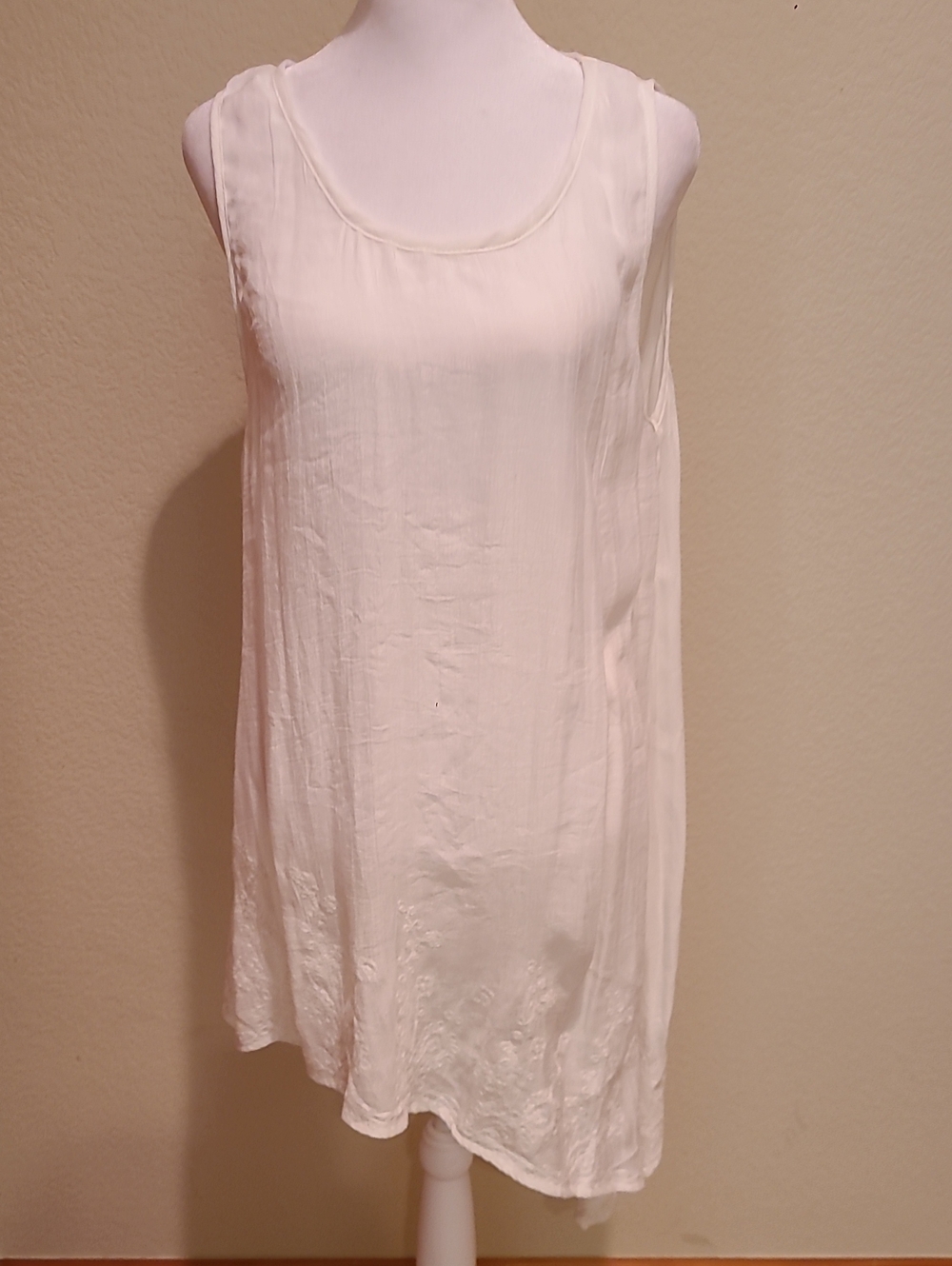 *HOST PICK* Monoreno Women's White Sleeveless Beach Cover Up Size L